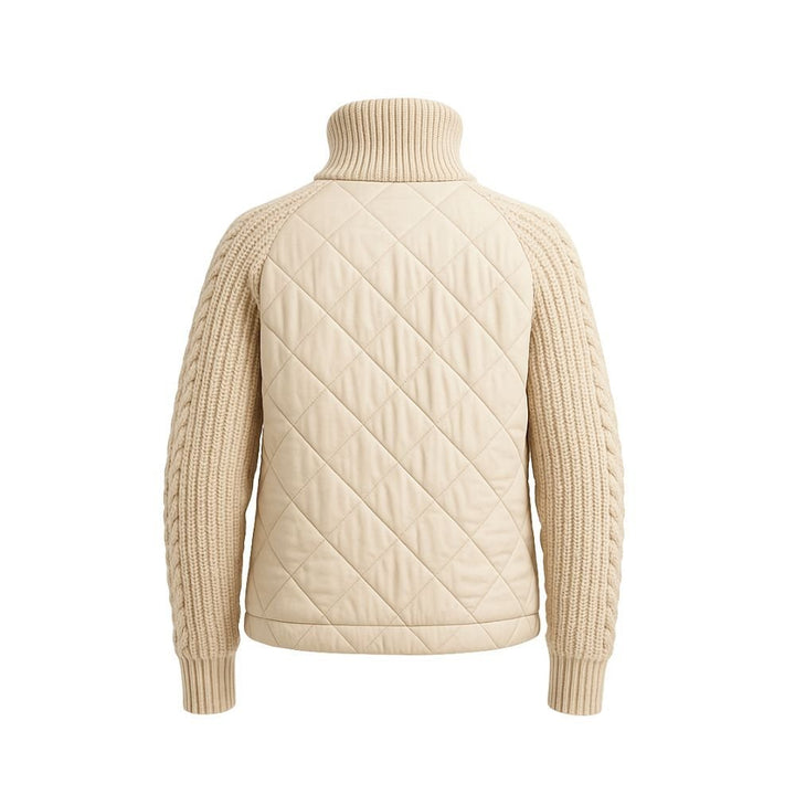 Nala | Cable-Knit Sleeve Quilted Hybrid Jacket