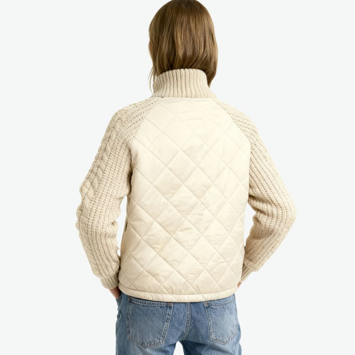 Nala | Cable-Knit Sleeve Quilted Hybrid Jacket