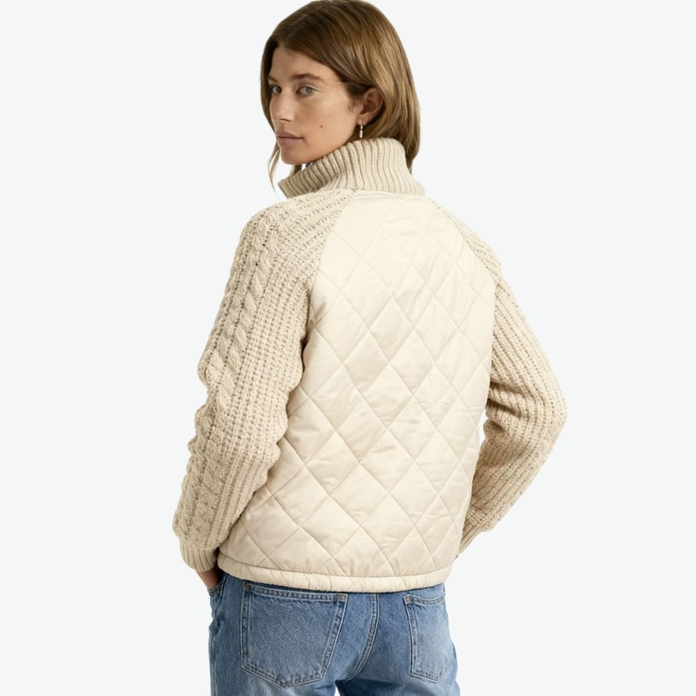 Nala | Cable-Knit Sleeve Quilted Hybrid Jacket