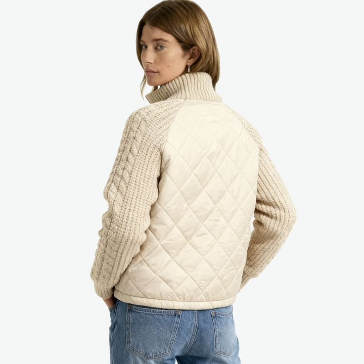 Nala | Cable-Knit Sleeve Quilted Hybrid Jacket