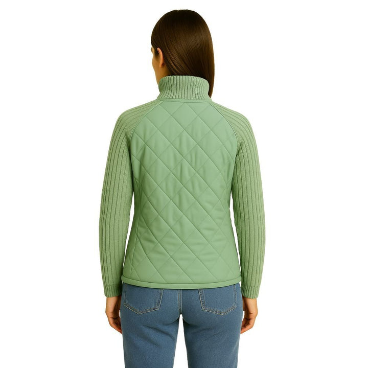 Nala | Cable-Knit Sleeve Quilted Hybrid Jacket