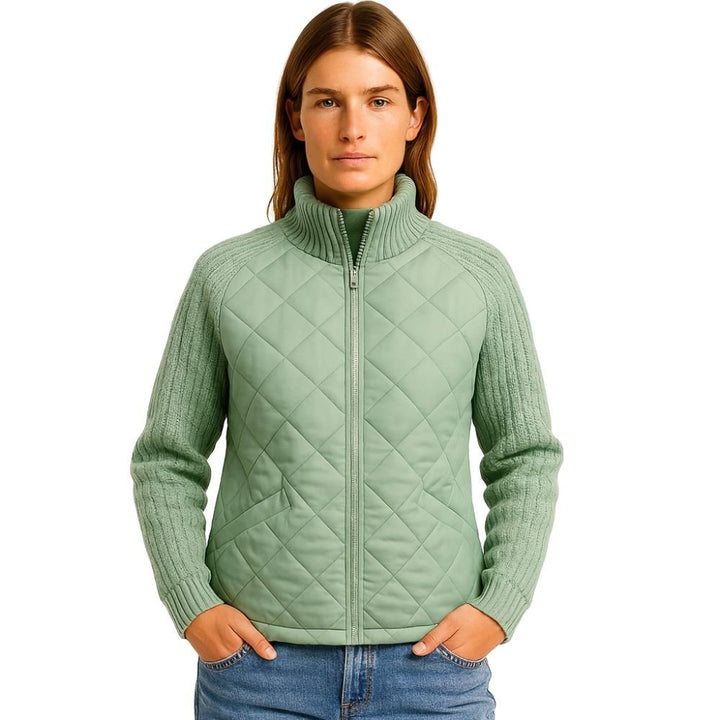 Nala | Cable-Knit Sleeve Quilted Hybrid Jacket