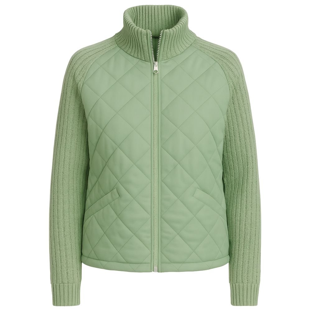 Nala | Cable-Knit Sleeve Quilted Hybrid Jacket