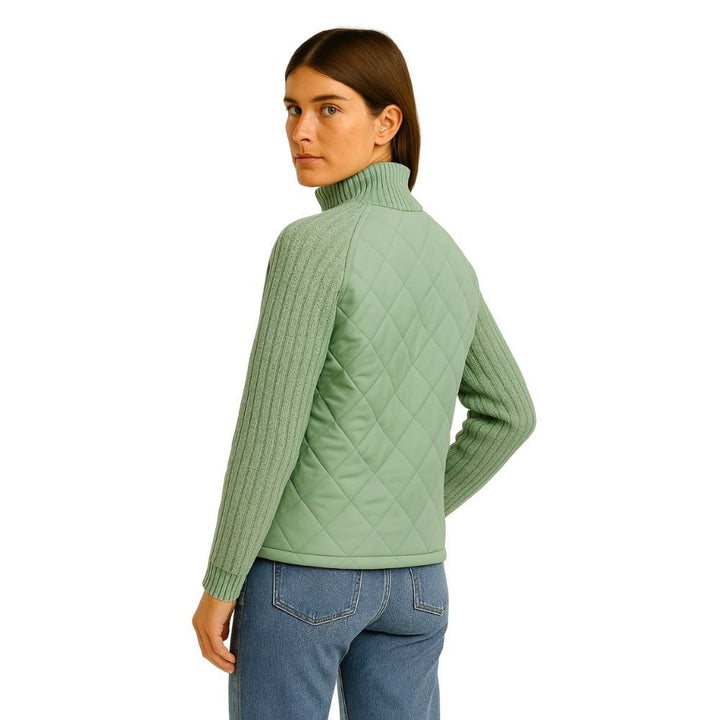 Nala | Cable-Knit Sleeve Quilted Hybrid Jacket