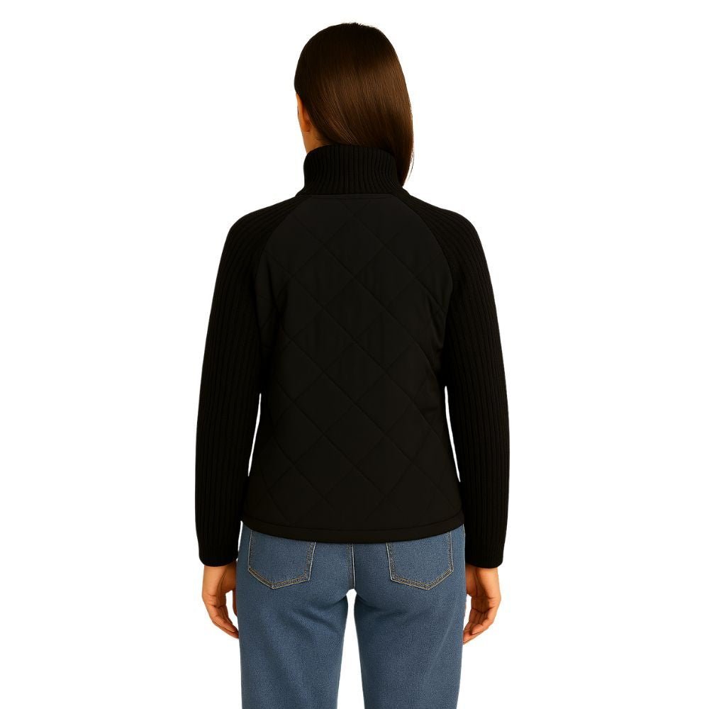 Nala | Cable-Knit Sleeve Quilted Hybrid Jacket