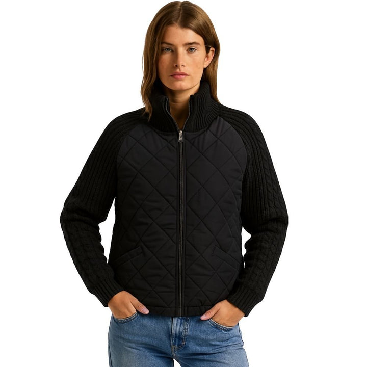 Nala | Cable-Knit Sleeve Quilted Hybrid Jacket