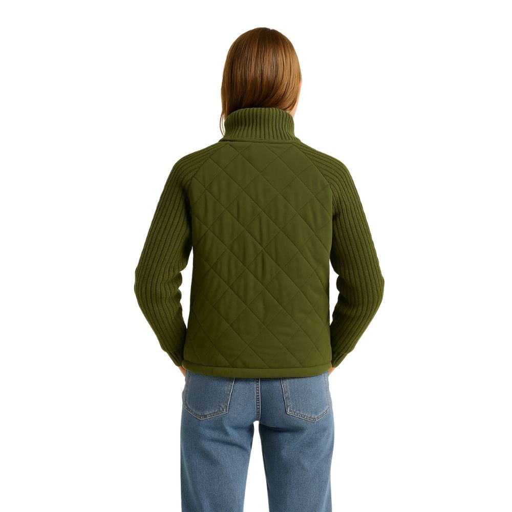 Nala | Cable-Knit Sleeve Quilted Hybrid Jacket