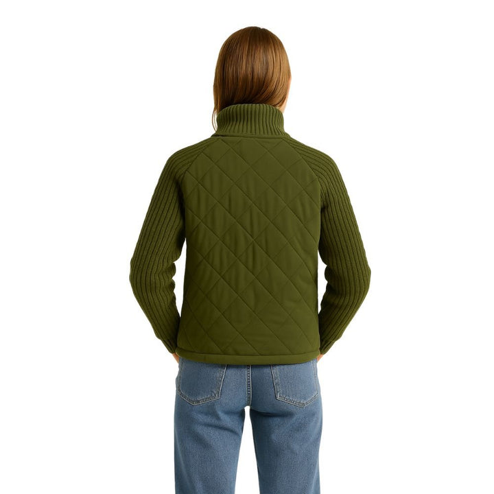 Nala | Cable-Knit Sleeve Quilted Hybrid Jacket