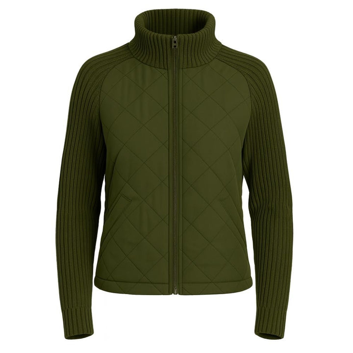 Nala | Cable-Knit Sleeve Quilted Hybrid Jacket