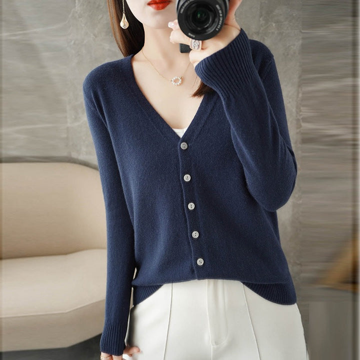 Joy | Women's V-Neck Button-Front Long Sleeve Cardigan