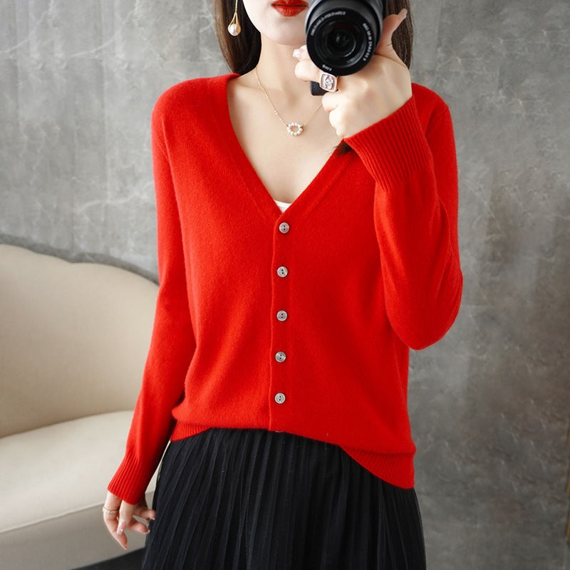 Joy | Women's V-Neck Button-Front Long Sleeve Cardigan