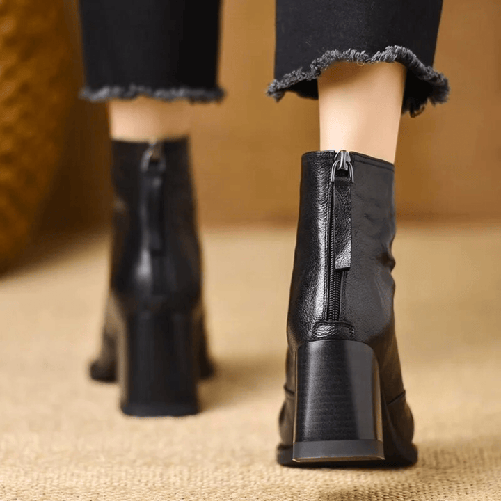 Claudia | Luxury Ankle Boots with Mid-Height Heel